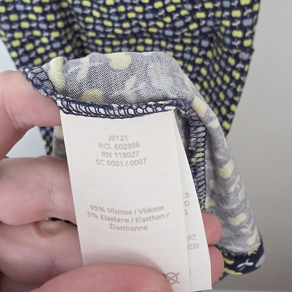 Boden Blue Green Apple Print Stretchy  Casual Flowy Willa Midi Dress Size 6 Long - Picture 7 of 9